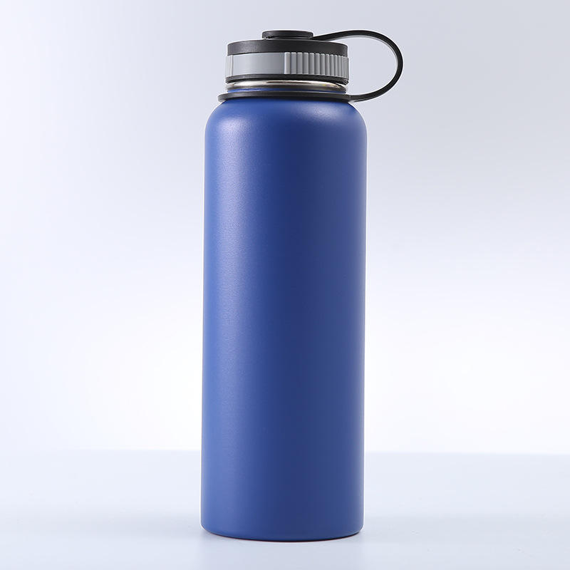 Stainless Steel Double Wall Water Bottle, Sweat-proof Vacuum Insulated Bottle With Straw Lid