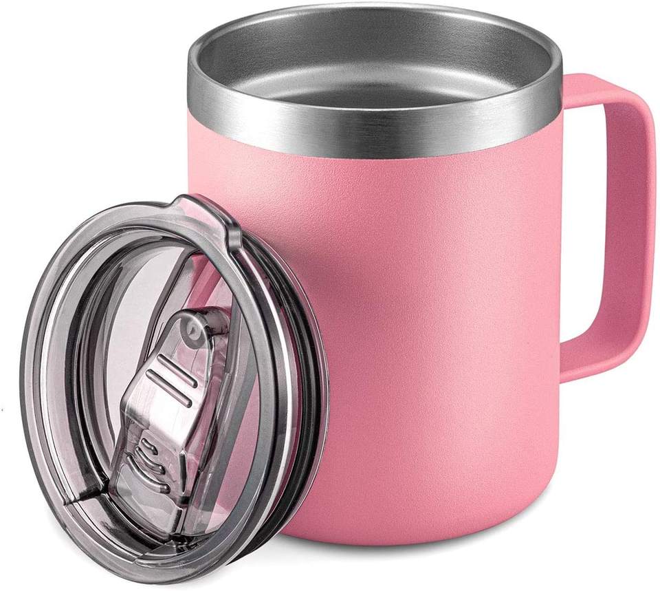 12oz Stainless Steel Insulated Coffee Mug with Handle, Double Wall Vacuum Travel Mug