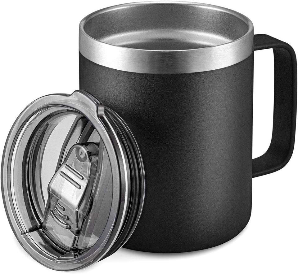 12oz Stainless Steel Insulated Coffee Mug with Handle, Double Wall Vacuum Travel Mug