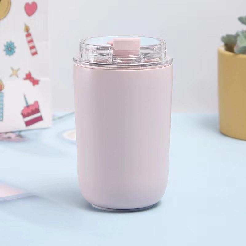 creative new design 304 stainless steel insulated water bottle portable coffee water bottle with straw