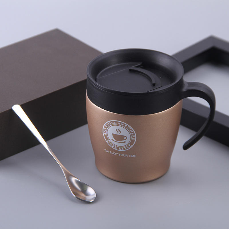 New design 304 stainless steel coffee cup with handle Office coffee mug for creative advertising gift