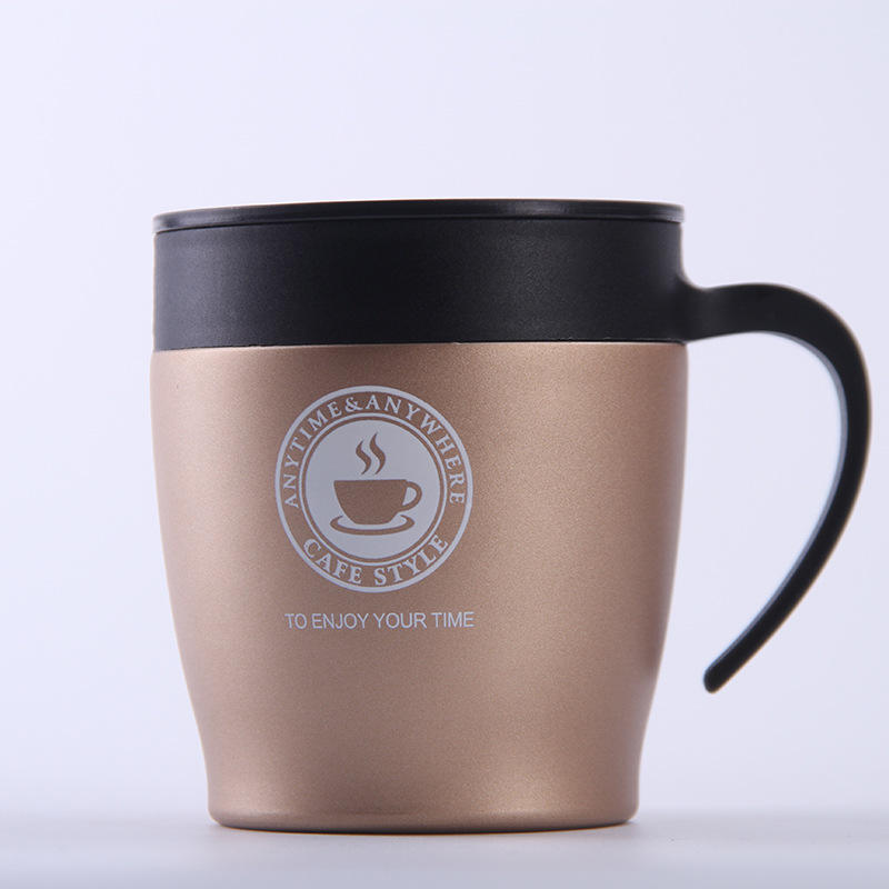 New design 304 stainless steel coffee cup with handle Office coffee mug for creative advertising gift