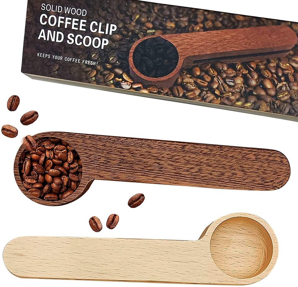 2 Pieces Wooden Coffee Spoon,Coffee Scoop Measuring for Coffee Beans