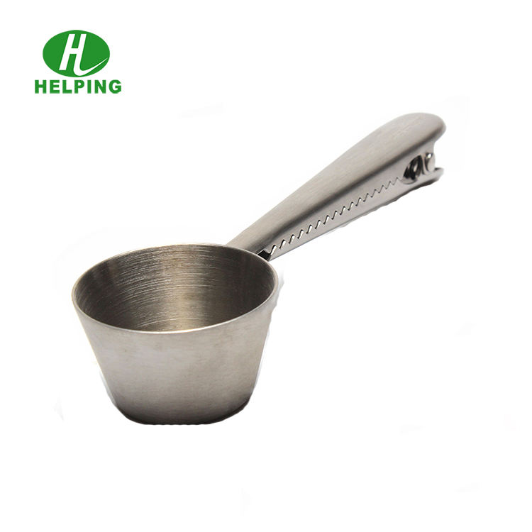 Durable Stainless Steel Coffee Scoop with Sealing Bag Clip
