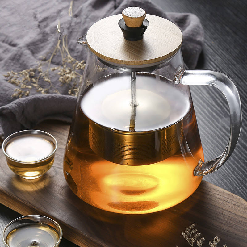 Tea Pot 1.3L Glass Coffee Teapot with Infuser Design Hand Made Borosilicate Glass New Coffee Tea Tools Coffee Grinders Offered