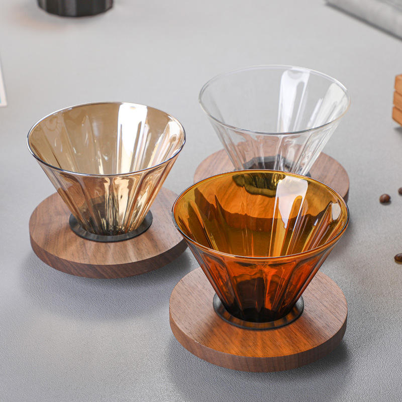 Hot Sale New design glass coffee pot with cover coffee shared pot set glass filter cup