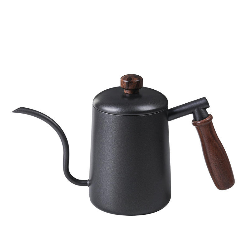 Stainless steel hand brewed coffee pot with scale with wooden handle