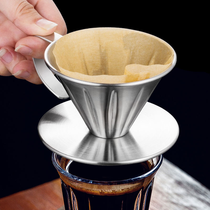 Reusable food grade 304 stainless steel coffee filter coffee dripper