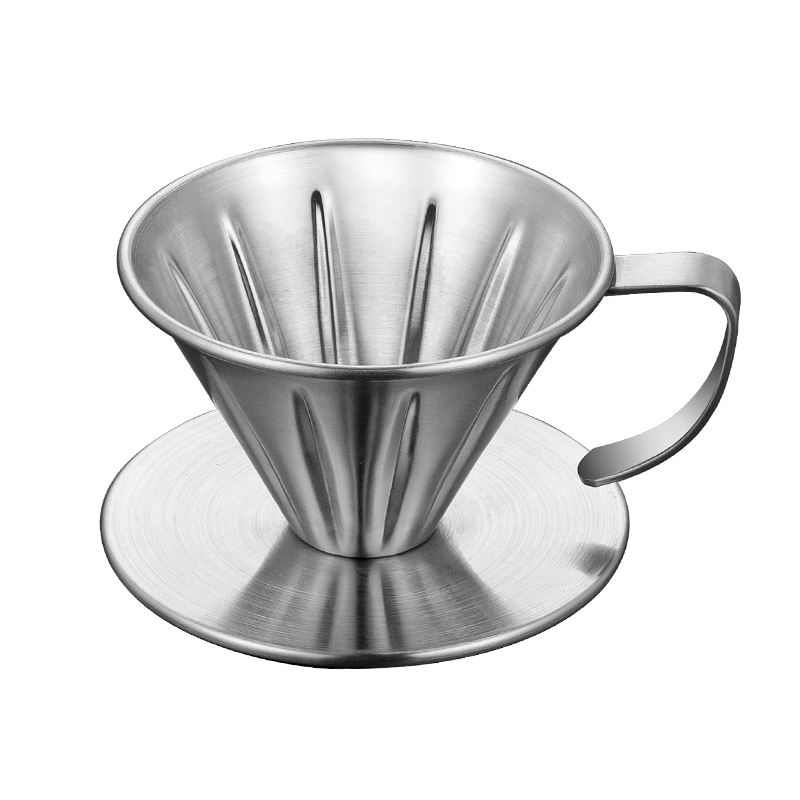 Reusable food grade 304 stainless steel coffee filter coffee dripper