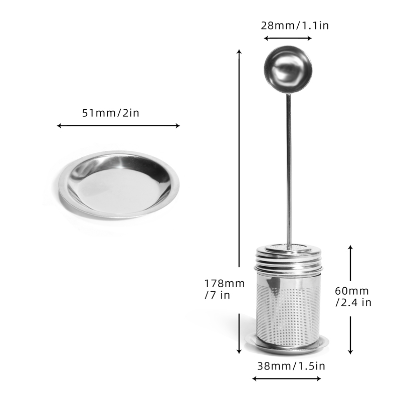 New Design Amazon Hot Selling 304 stainless steel tea Infuser Strainer with Spoon