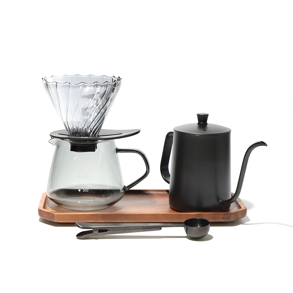 Unique Black Color Design Funtional Coffee Maker Coffee Tool Gift Set