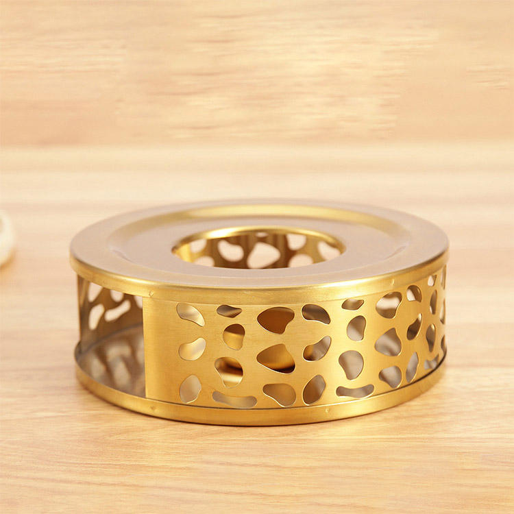 Hot Sale Gold Color Teapot Warmer with Candle Holder Stainless Steel Tea Pot Heater Coffee & Tea Sets Luxury Tea Accessories