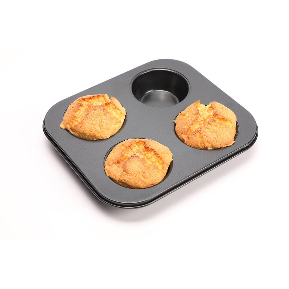 Factory Wholesale 4 Cups Non-Stick Cupcake Pan Muffin Cake Mold Cake Baking Tray