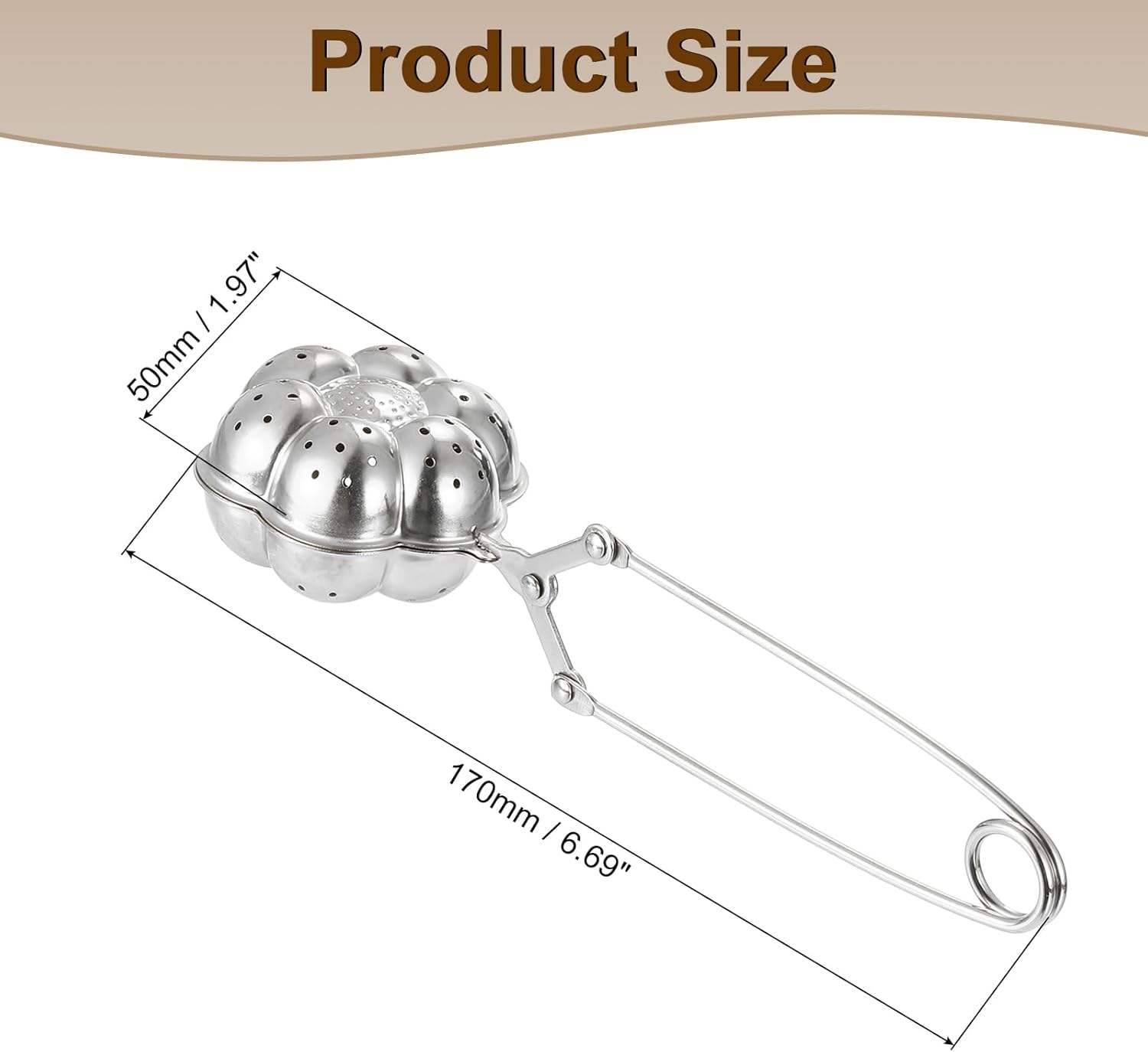 Stainless Steel Pumpkins Snap Tea Ball Infuser with Handle,Tea Strainer for Brew Loose Leaf Tea