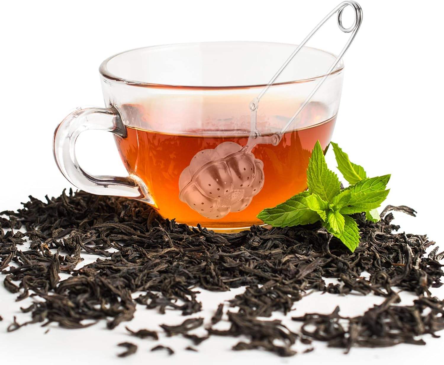 Stainless Steel Pumpkins Snap Tea Ball Infuser with Handle,Tea Strainer for Brew Loose Leaf Tea