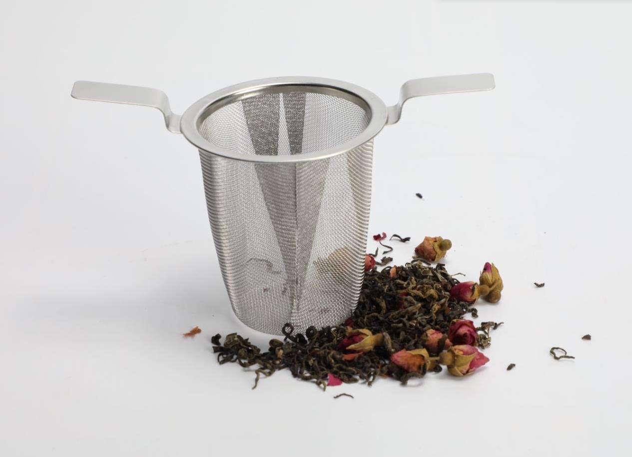 Hot Sale Fine Hole Stainless Steel Tea Infuser Double Handle Tea Strainer